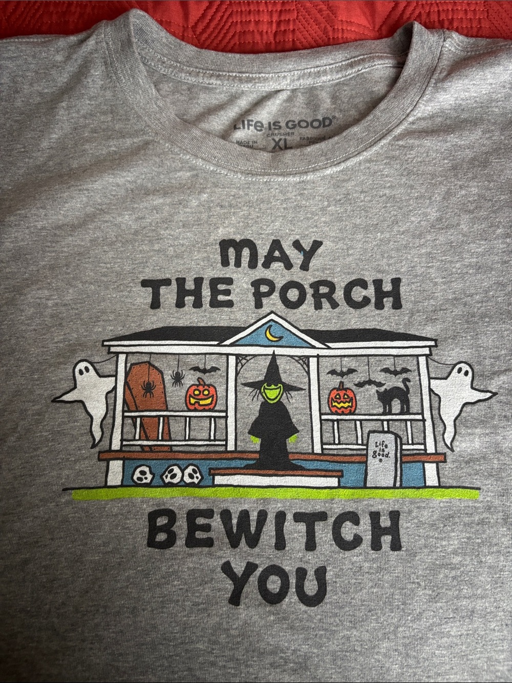Life Is Good Gray Kids' 'May The Porch Bewitch You' Halloween Tee - Picture 1 of 4